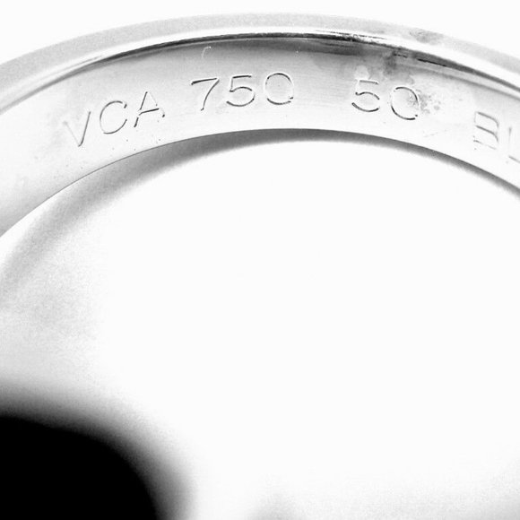 Authentic! VAN CLEEF & ARPELS VCA 18k White Gold Diamond Pure Alhambra Ring - Picture 7 of 10